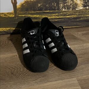 Adidas Kids Black and White Sneakers